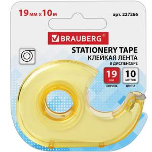 Клейкая лента 19ммх10м BRAUBERG в диспенсе...